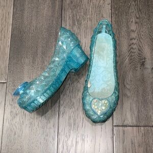 Sparkling glitter light up Blue princess Cinderella Shoes